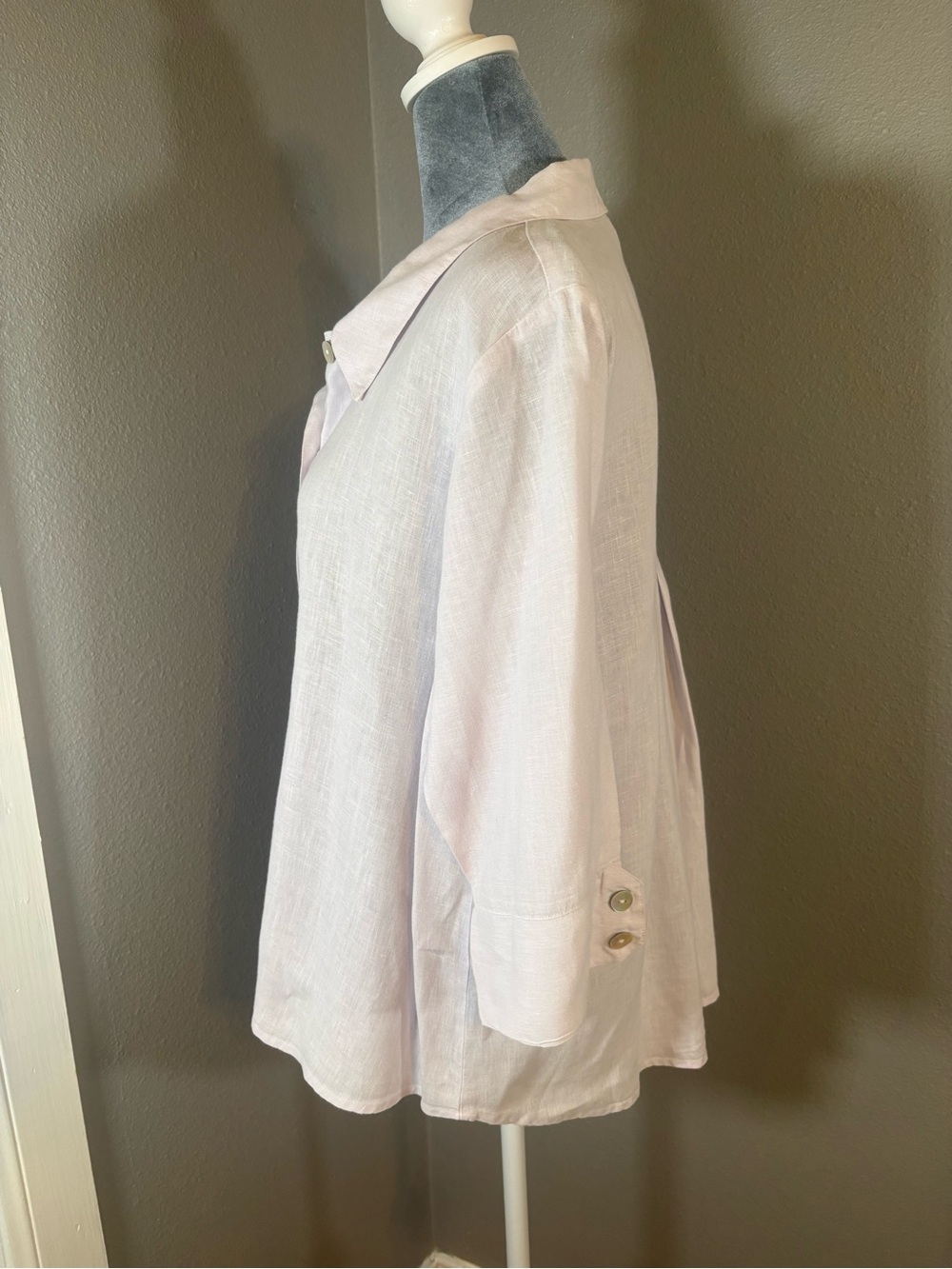 Habitat Clothes to Live on Light Pink Linen Button Front Shirt Size L - Picture 8 of 13
